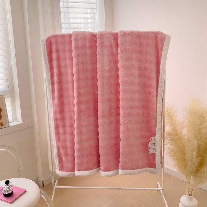 91家纺网 家纺一手货源 找家纺 佳居缘 2024新款亲肤舒适纯色兔毛绒毯毛毯毯子 贵族粉