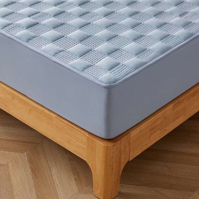 91家纺网 家纺一手货源 找家纺 卡派 2024新款布拉格水洗棉夹棉加厚床笠大床 布拉格-蓝灰