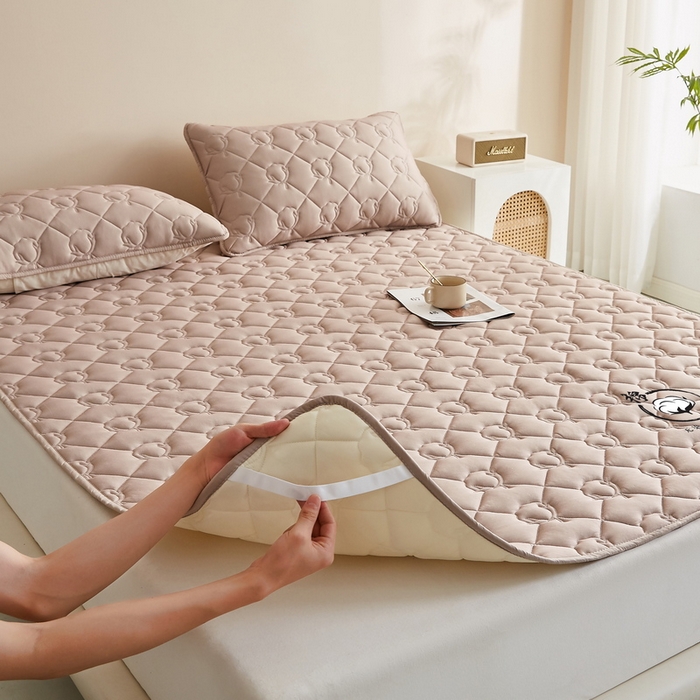 91家纺网 家纺一手货源 找家纺 卡派 2024新款水洗棉100%新疆棉花床褥大床 棉花-卡其