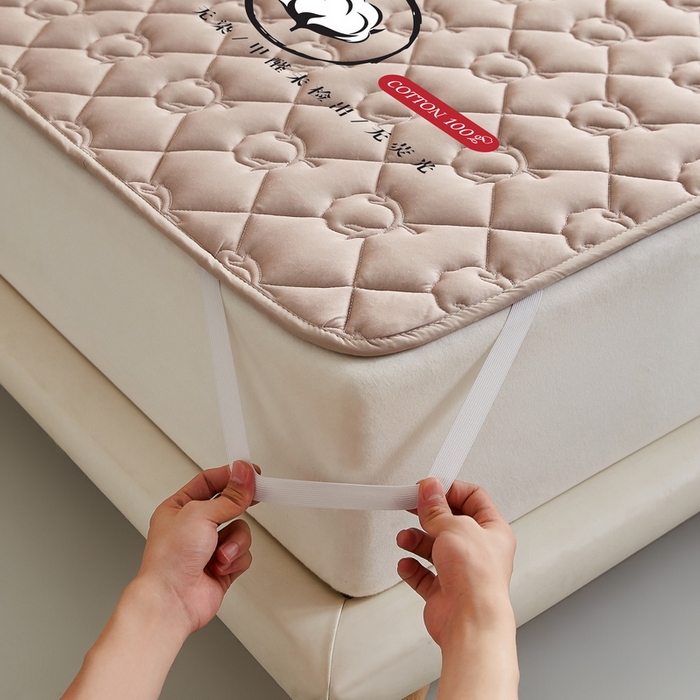 91家纺网 家纺一手货源 找家纺 卡派 2024新款水洗棉100%新疆棉花床褥大床 棉花-卡其