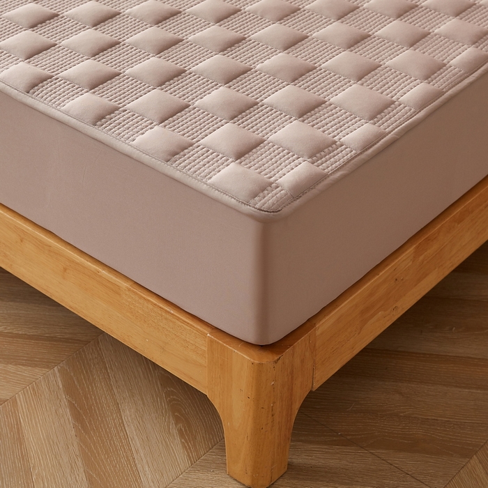 91家纺网 家纺一手货源 找家纺 卡派 2024新款布拉格水洗棉夹棉加厚床笠大床 布拉格-卡其