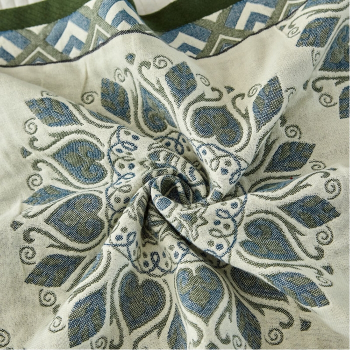 91家纺网 家纺一手货源 找家纺 2024新款素雅系列全棉系列四层纱布枕巾52*78cm一对 半夏桃心-绿