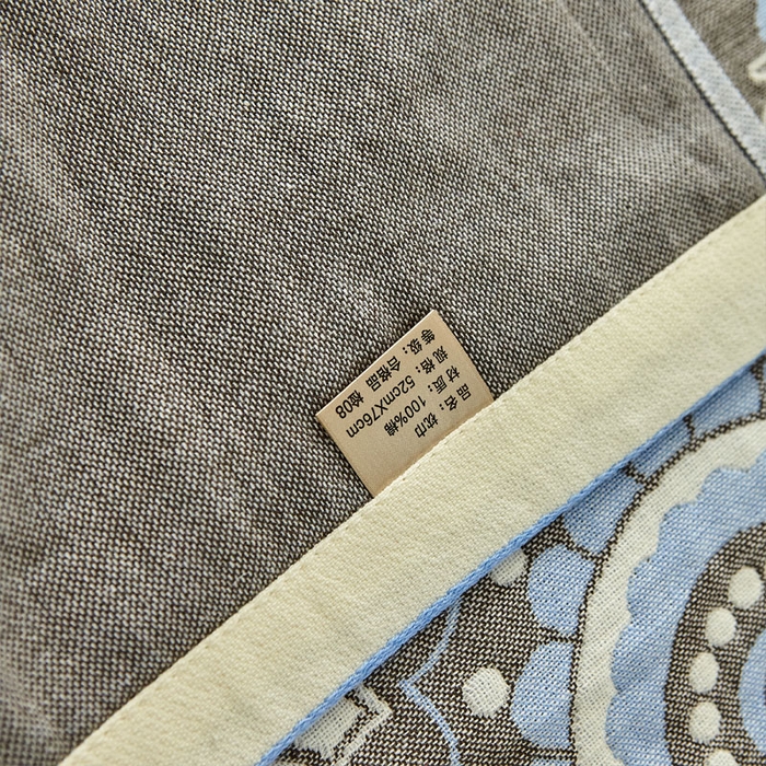 91家纺网 家纺一手货源 找家纺 2024新款素雅系列全棉系列四层纱布枕巾52*78cm一对 铃兰香-蓝