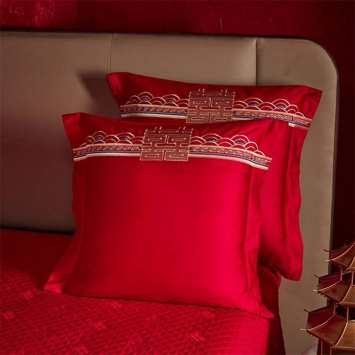 91家纺网 家纺一手货源 找家纺 宏羽纺家纺 2024新款高支高密纯棉提花婚庆套件系列（控价680）锦绣龙凤