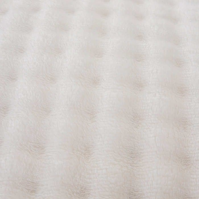 91家纺网 家纺一手货源 找家纺 2025新款魔法大泡泡绒法兰绒毛毯多功能盖毯 白色