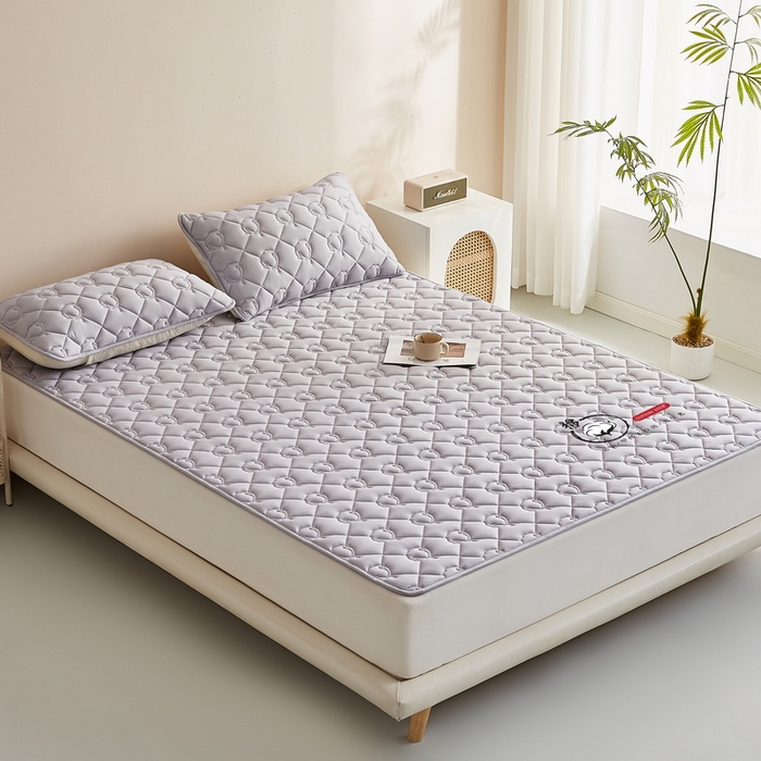 91家纺网 家纺一手货源 找家纺 卡派 2024新款水洗棉100%新疆棉花床褥大床 棉花-灰