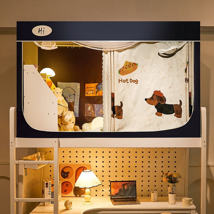 91家纺网 家纺一手货源 找家纺 安金蚊帐 2024新款99%强遮光逐梦空间宿舍上下铺蚊帐 腊肠狗