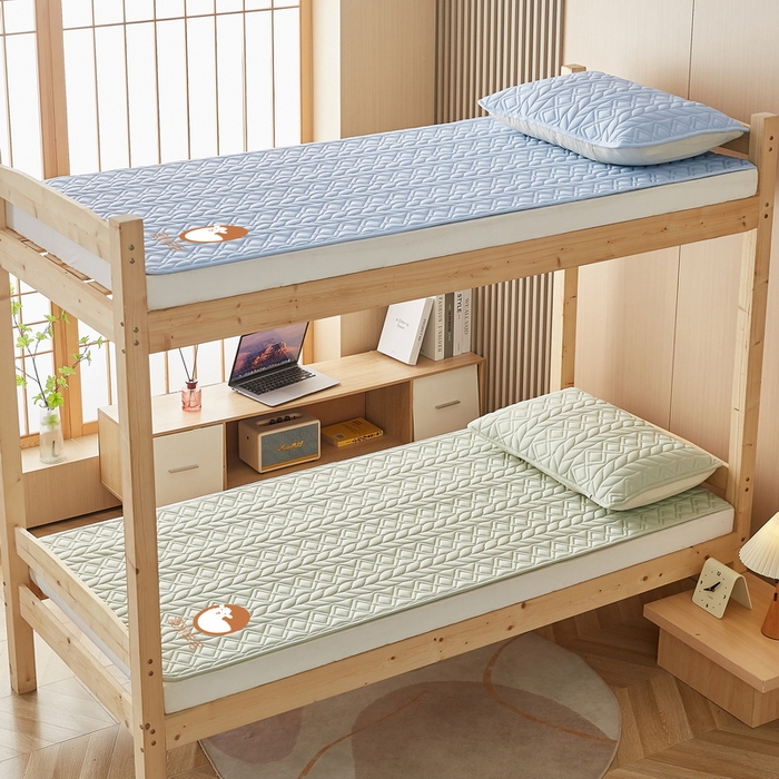 91家纺网 家纺一手货源 找家纺 卡派 2024新款水洗棉羊毛床褥（富贵竹）单人床 富贵竹-果绿