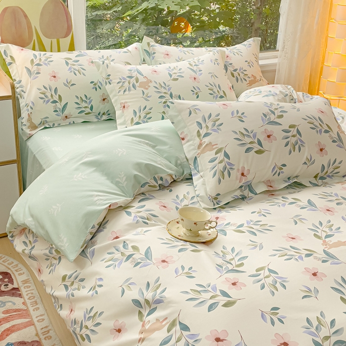 91家纺网 家纺一手货源 找家纺 金鑫汇家纺 2024新款印花四件套 莫妮卡