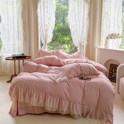 91家纺网 家纺一手货源 找家纺 （总）庭笙 新款羊绒银丝提花四件套-一缕情丝