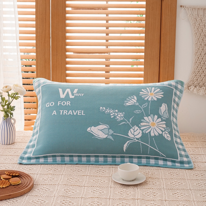 91家纺网 家纺一手货源 找家纺 （总）2024新款全棉加厚三层纱布枕巾52*78cm一对