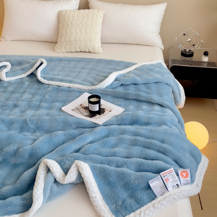 91家纺网 家纺一手货源 找家纺 （总）佳居缘 2024新款亲肤舒适纯色兔毛绒毯毛毯毯子