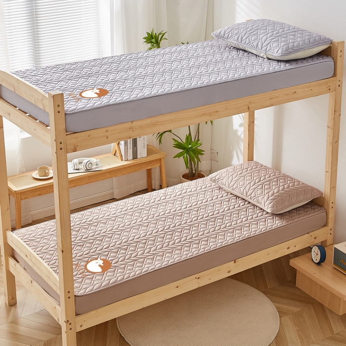 91家纺网 家纺一手货源 找家纺 卡派 2024新款水洗棉羊毛床笠（富贵竹）单人床 富贵竹-卡其