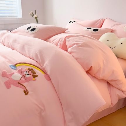 91家纺网 家纺一手货源 找家纺 （总）典曼家纺 2024新款韩版毛巾绣四件套