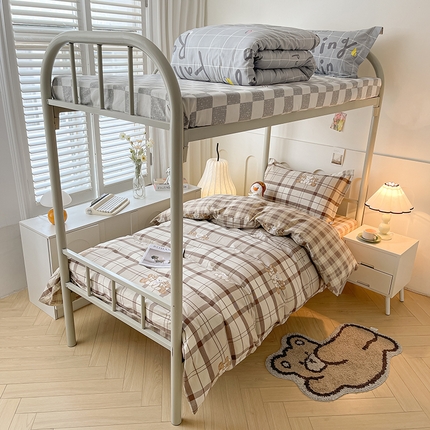 91家纺网 家纺一手货源 找家纺 （总）2025新款全棉印花12868学生宿舍床三件套被芯床垫枕芯上下铺六件套