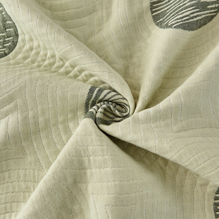 91家纺网 家纺一手货源 找家纺 2024新款素雅系列全棉系列四层纱布枕巾52*78cm一对 年轮-绿