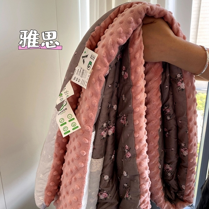 91家纺网 家纺一手货源 找家纺 （总）2025新款秋冬季棉加豆豆绒法式花边款豆豆被被芯