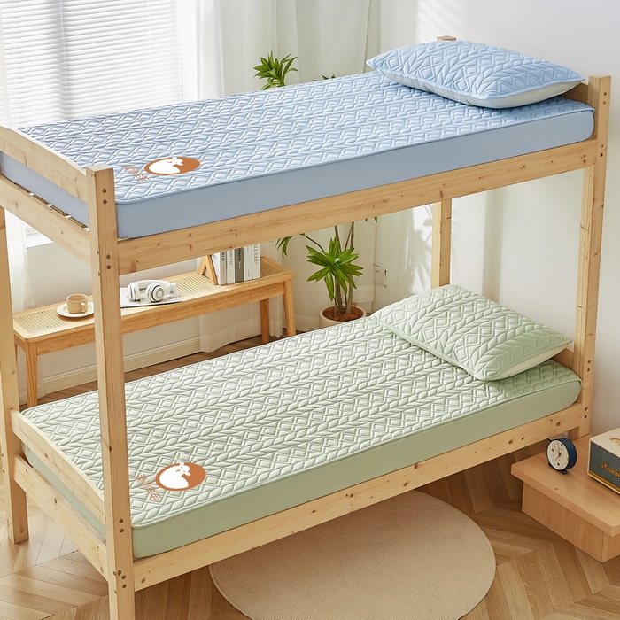 91家纺网 家纺一手货源 找家纺 卡派 2024新款水洗棉羊毛床笠（富贵竹）单人床 富贵竹-果绿