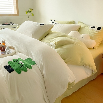 91家纺网 家纺一手货源 找家纺 （总）典曼家纺 2024新款韩版毛巾绣四件套