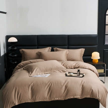 91家纺网 家纺一手货源 找家纺 （总）顾家家居 2024新款7A抗菌兰精天丝棉磨毛纯色四件套