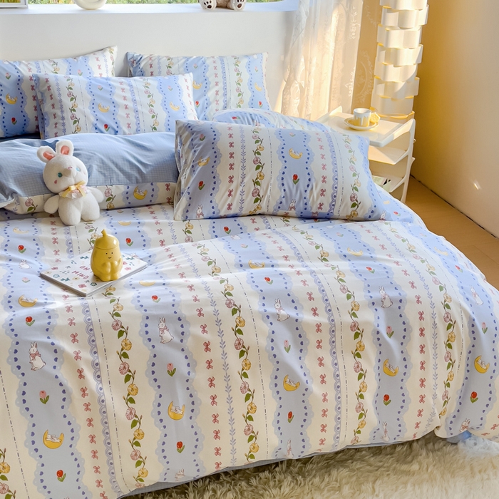 91家纺网 家纺一手货源 找家纺 金鑫汇家纺 2024新款印花四件套 梨园花香