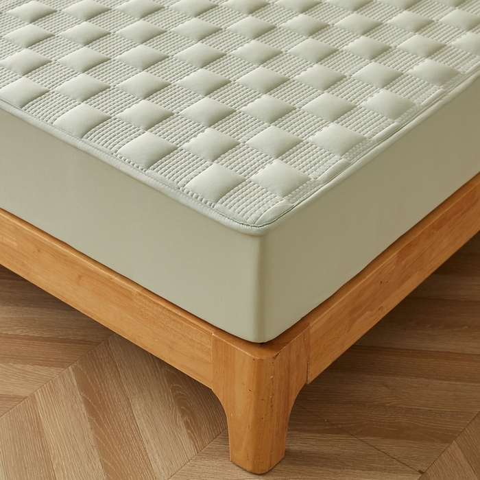 91家纺网 家纺一手货源 找家纺 卡派 2024新款布拉格水洗棉夹棉加厚床笠大床 布拉格-果绿