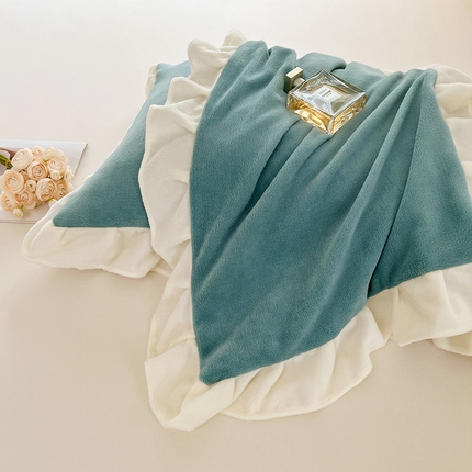 梦舒羽 2025新款牛奶绒花枕套边单人宿舍法兰绒枕头套珊瑚绒枕芯套 时尚兰