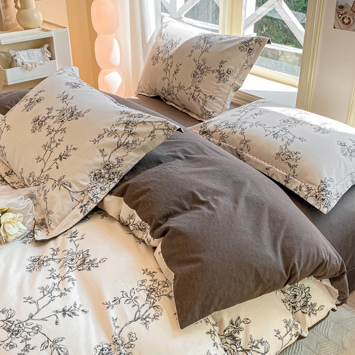 91家纺网 家纺一手货源 找家纺 宜家坊 2024秋冬新款全棉超柔加厚生态磨毛四件套 寻花集