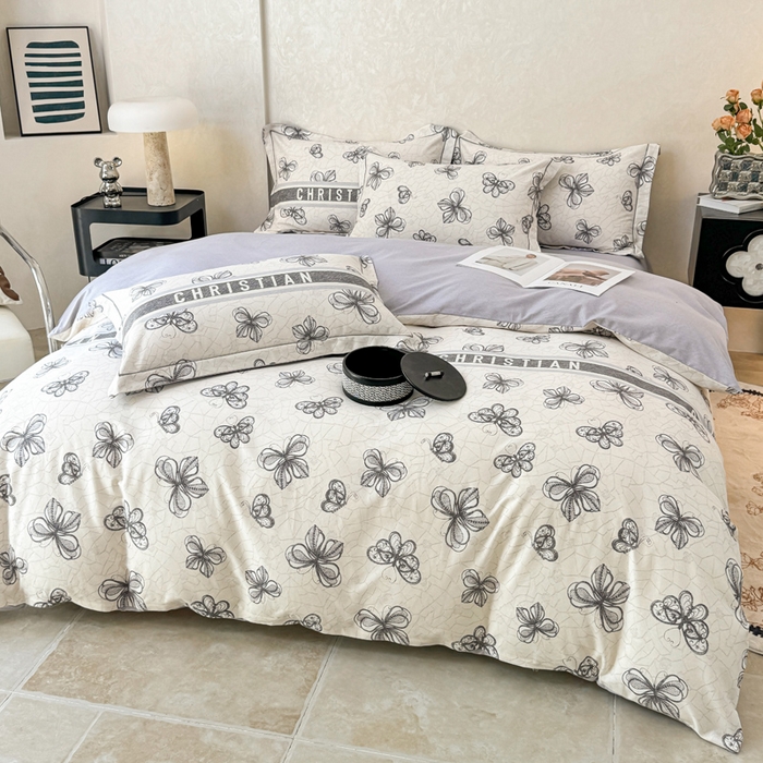 91家纺网 家纺一手货源 找家纺 凌鼎 2025新款100%全棉生态磨毛四件套系列1 淡雅华花