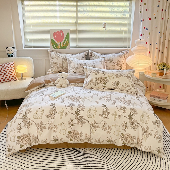 91家纺网 家纺一手货源 找家纺 宜家坊 2024秋冬新款全棉超柔加厚生态磨毛四件套 米兰风情