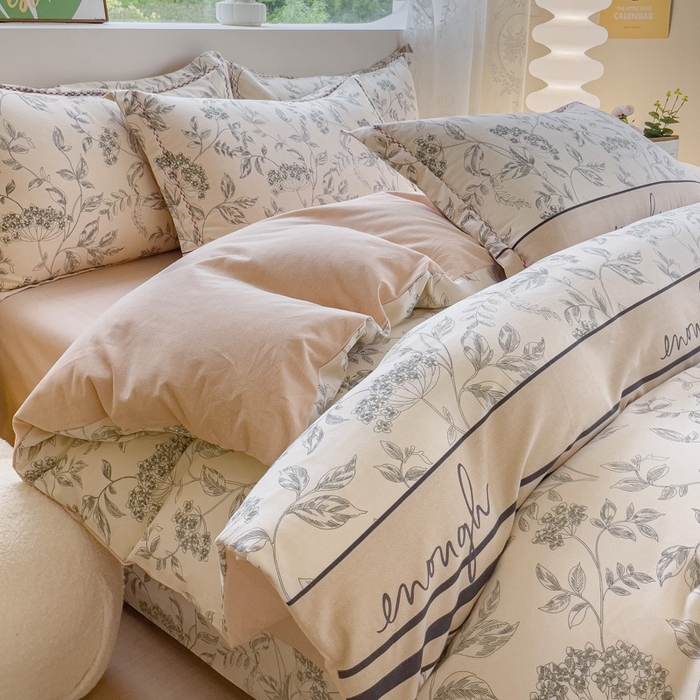 91家纺网 家纺一手货源 找家纺 宜家坊 2024秋冬新款全棉超柔加厚生态磨毛四件套 枝繁叶茂