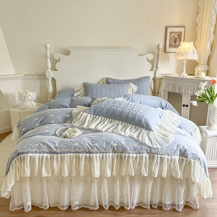 91家纺网 家纺一手货源 找家纺 （总）网红馆 2025新款全棉床裙四件套-玫瑰花园