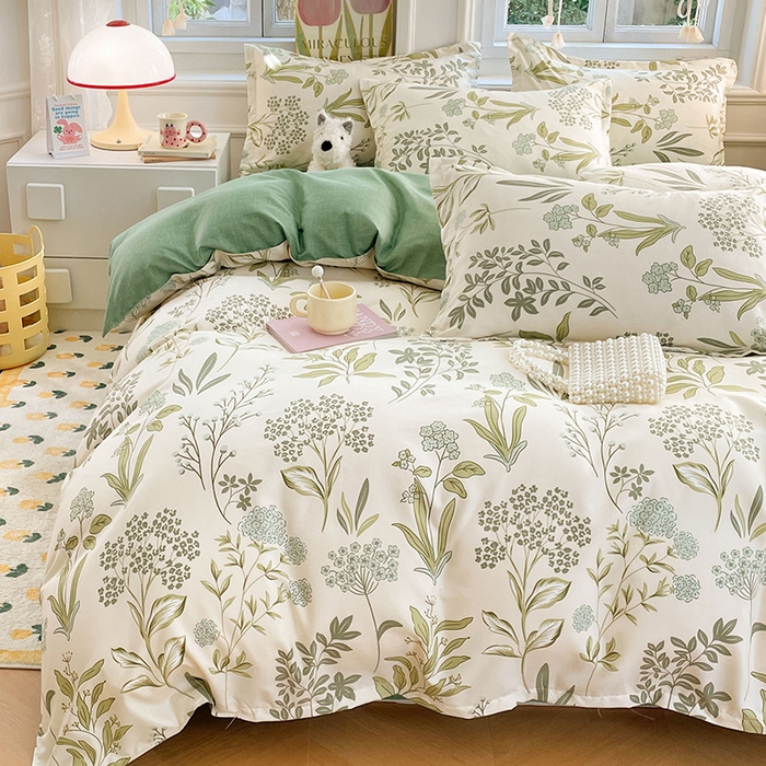 91家纺网 家纺一手货源 找家纺 世爵家纺 2025新款亲肤印花磨毛四件套 山谷兰草