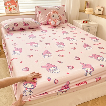 91家纺网 家纺一手货源 找家纺 （总）2024新款正版授权全棉三丽鸥系列纯棉斜纹13372单品床笠三件套