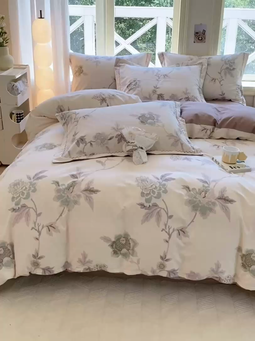 91家纺网 家纺一手货源 找家纺 宜家坊 2024秋冬新款全棉超柔加厚生态磨毛四件套 鹿禾