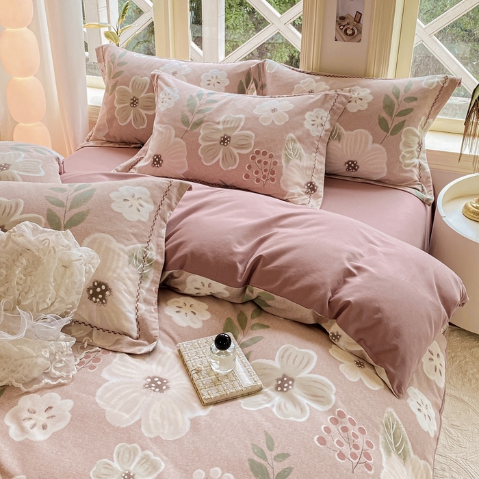 91家纺网 家纺一手货源 找家纺 宜家坊 2024秋冬新款全棉超柔加厚生态磨毛四件套 幽兰