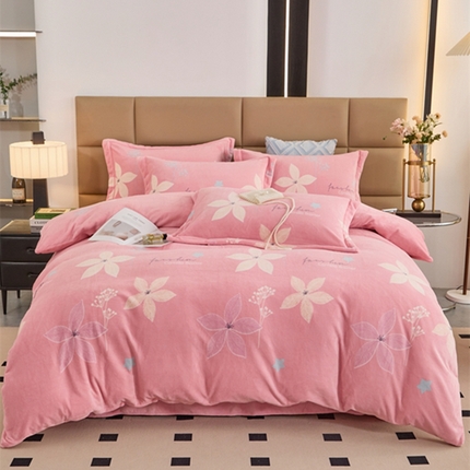 卡迪亚 2024新款全消光牛奶绒印花四件套 花期