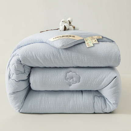 91家纺网 家纺一手货源 找家纺 2024新款A类亲肤舒适提花新疆棉花被子被芯 棉玲蓝