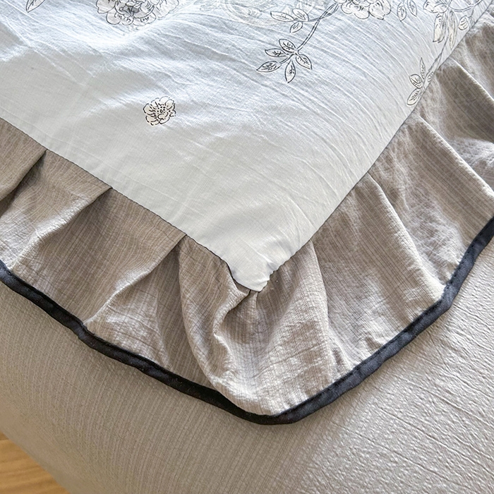 91家纺网 家纺一手货源 找家纺 韩约家纺 2025新款1针织棉皱皱纱床单款夏凉被春秋被冬被四件套 巴克庄园