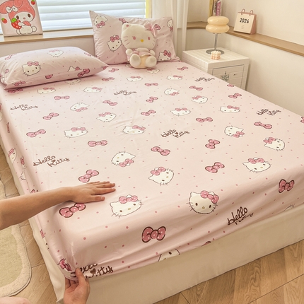 91家纺网 家纺一手货源 找家纺 （总）2024新款正版授权全棉三丽鸥系列纯棉斜纹13372单品床笠三件套