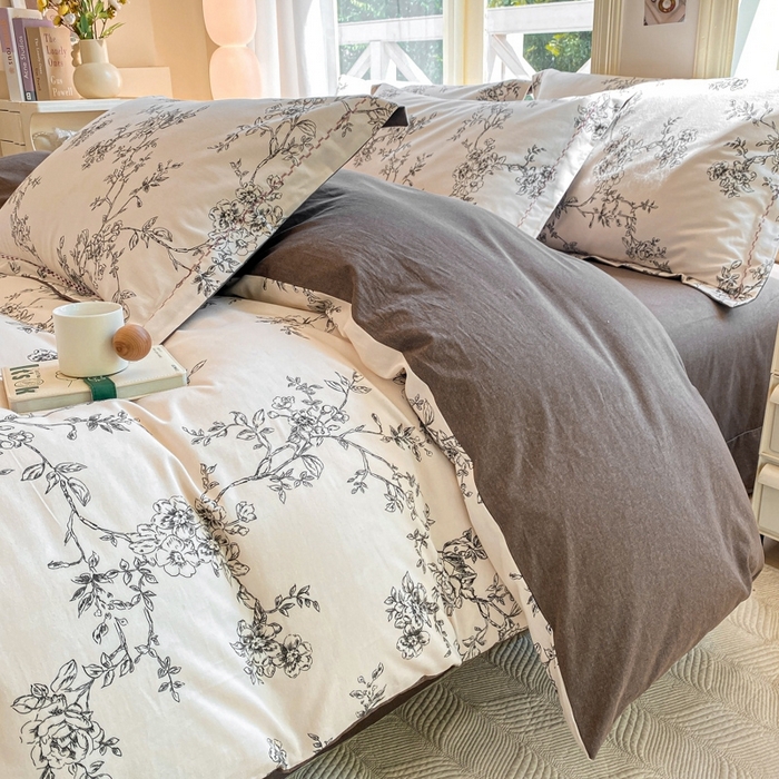 91家纺网 家纺一手货源 找家纺 宜家坊 2024秋冬新款全棉超柔加厚生态磨毛四件套 寻花集