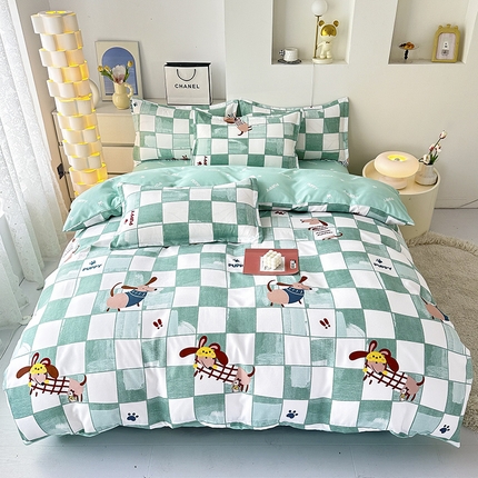 91家纺网 家纺一手货源 找家纺 （总）梦卓家纺 新款直播加厚植物羊绒四件套高克重磨毛跨境四件套 大量现货