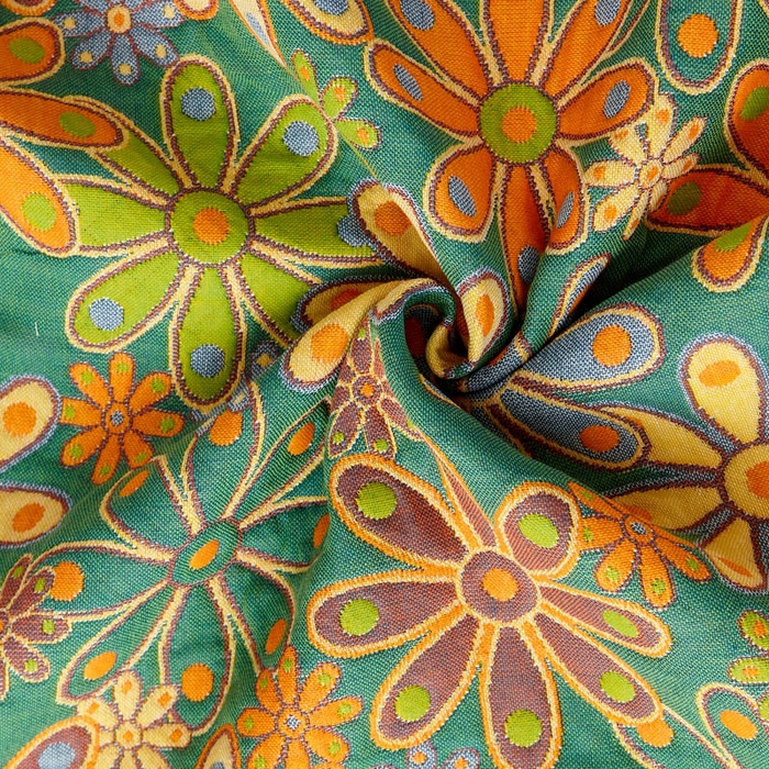 91家纺网 家纺一手货源 找家纺 朴尔家纺-毛巾被 2024新款全棉四层纱布色织提花宽边时尚枕巾系列 繁花似锦-绿