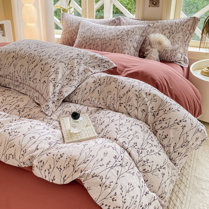 91家纺网 家纺一手货源 找家纺 宜家坊 2024秋冬新款全棉超柔加厚生态磨毛四件套 思睿