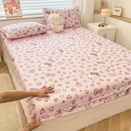 91家纺网 家纺一手货源 找家纺 （总）2024新款正版授权全棉三丽鸥系列纯棉斜纹13372单品床笠三件套