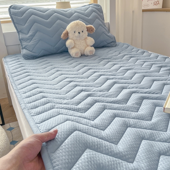 91家纺网 家纺一手货源 找家纺 老帅的工厂店 2025新款泡泡纱提花床垫系列 学生床（有买家秀） 灰蓝