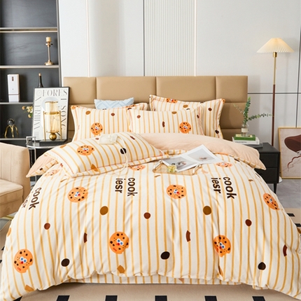 卡迪亚 2024新款全消光牛奶绒印花四件套 星辰点点