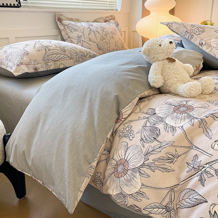 91家纺网 家纺一手货源 找家纺 宜家坊 2024秋冬新款全棉超柔加厚生态磨毛四件套 莫妮卡