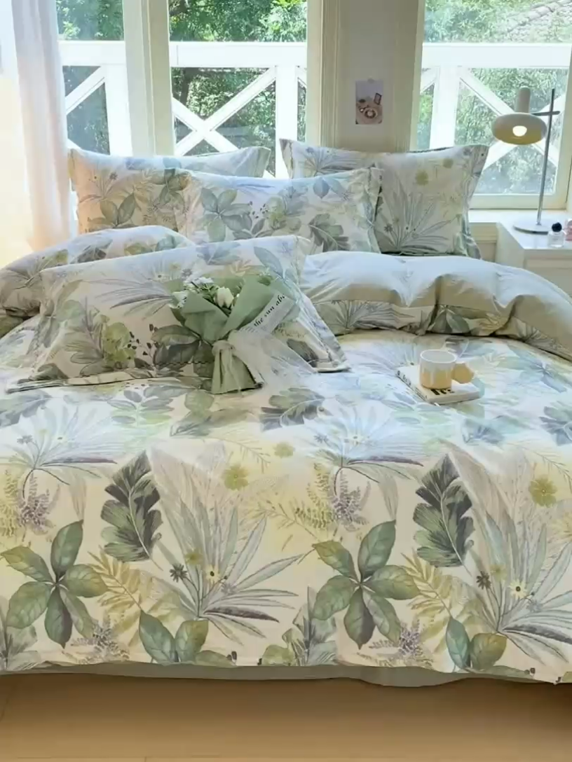 91家纺网 家纺一手货源 找家纺 宜家坊 2024秋冬新款全棉超柔加厚生态磨毛四件套 月光森林