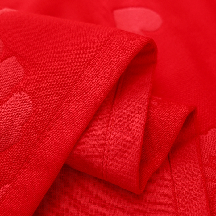 91家纺网 家纺一手货源 找家纺 2024新款全棉六层纱布大红色婚庆加厚透气枕巾52*78cm一对 比翼成双